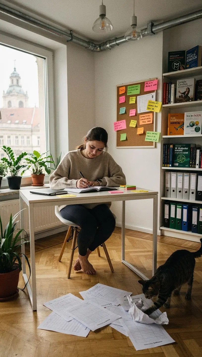 Munkafüzet oldalai, amelyek részletes gyakorlatokat és stratégiákat tartalmaznak a pénzügyi célok eléréséhez hosszú távon.